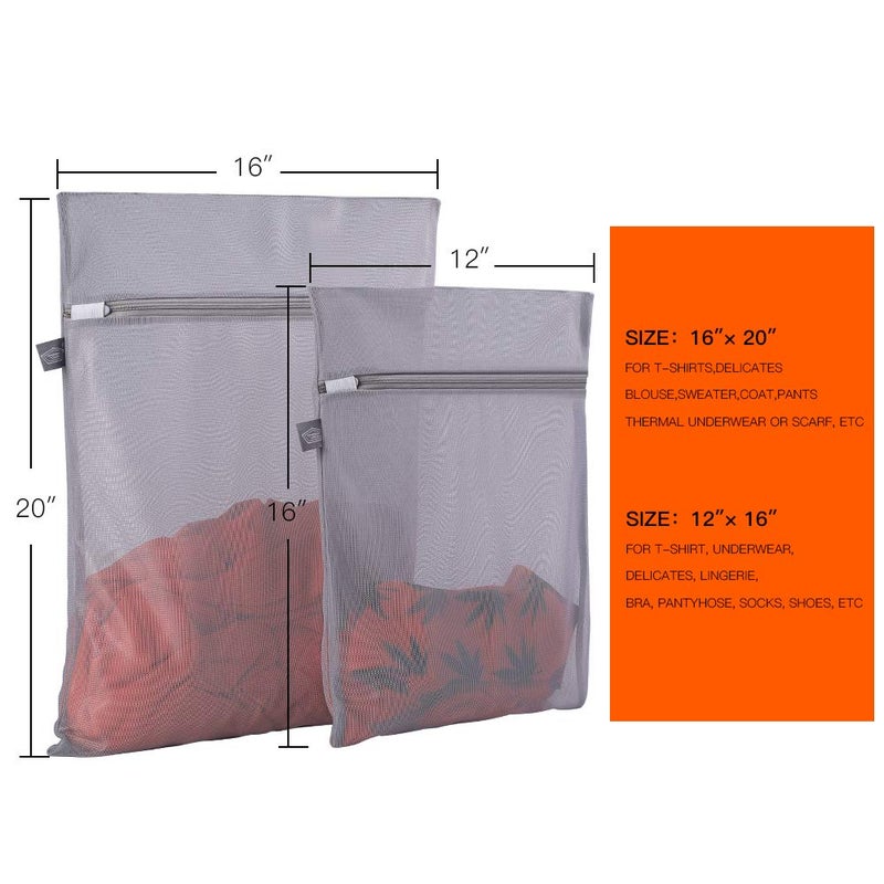 Kimmama Laundry Bag Mesh Wash Bags, Washing Machine Wash Bag, Net Washer Sack with Zipper, Dryer Pouch for Cleaning and Drying Cloths, Garment, Delicates, lingerie, Suit, Bra, Pant, Sock, Small Toys - Image 2